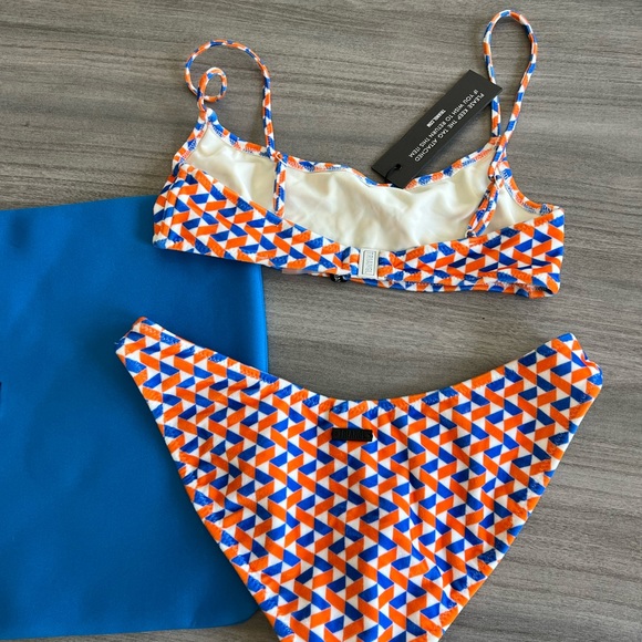 Triangl Swimwear Orange and Blue Bikini - Picture 2 of 5